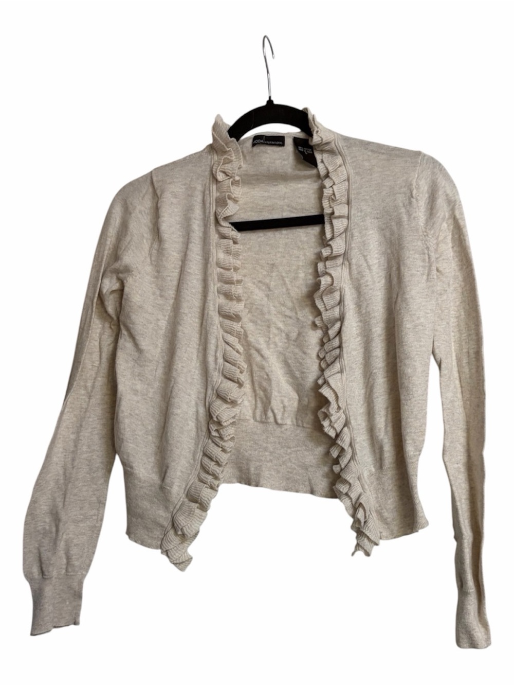 Moda International Cream Ruffled Cardigan - Picture 3 of 7